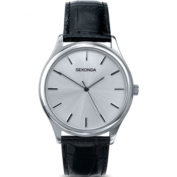 Sekonda grey outlet leather strap watch