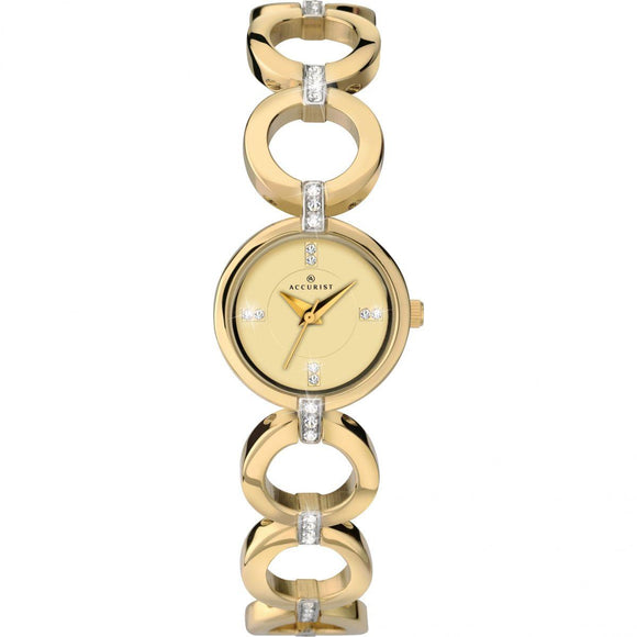 Accurist Ladies Dress Watch (78009) - Round | Stainless Steel Bracelet |  White Dial | Jewellery Collection | Accurist